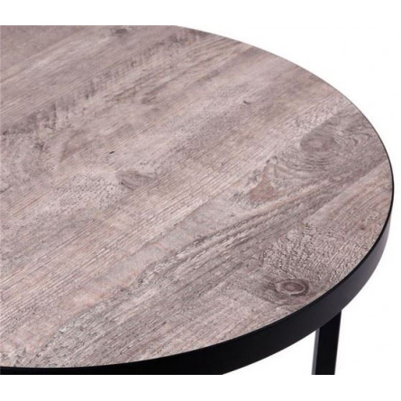 Стол журнальный круглый "Лофт 60" (ЛДСП 32 мм /Боб пайн/ кромка чёрная)