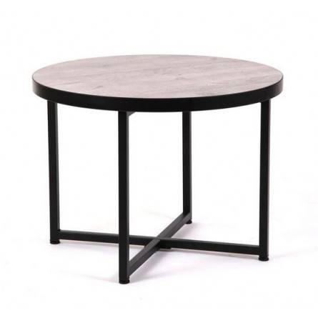 Стол журнальный круглый "Лофт 60" (ЛДСП 32 мм /Боб пайн/ кромка чёрная)