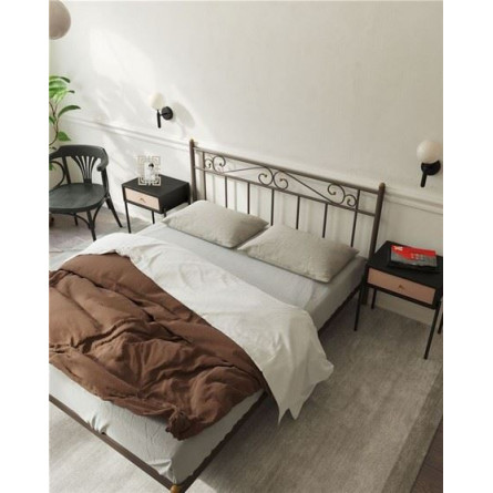 Кровать "Франческа" без изножья (120х200/ноги металл/цвет Коричневый бархат)