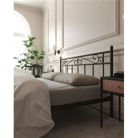 Кровать "Франческа" без изножья (120х200/ноги металл/цвет Коричневый бархат)