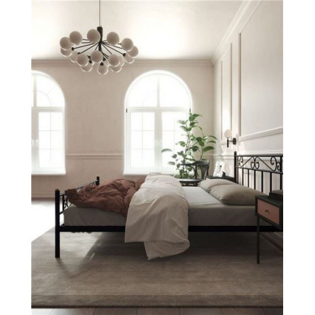 Кровать с изножьем "Франческа" (140х200/ноги металл/цвет Коричневый бархат)