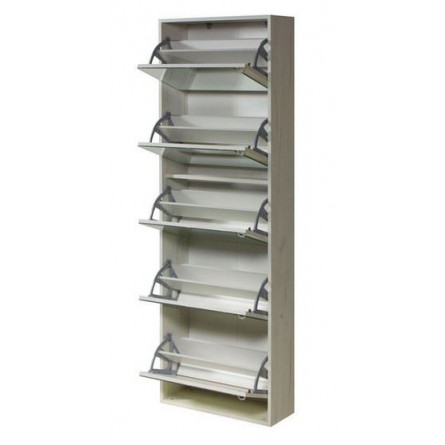 Обувница Комфорт К-5S (Крафт дуб Белый К001/Зеркало)