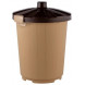 Бак круглый с крышкой 105л. (бежевый, коричн.крышка) арт.3733-МТ002
