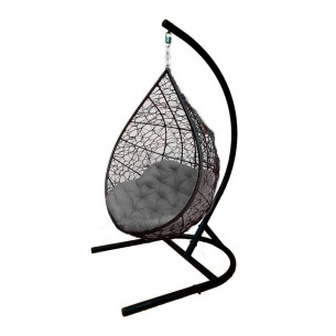 Кресло подвесное Лия арт.7027 цв.корзины коричневый, цв.подушки серый "Garden story"