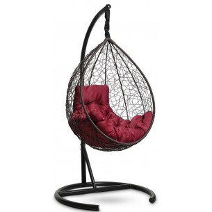Кресло подвесное Сфера арт.CN800-МТ цв.корзины черный, цв.подушки бордовый "Garden story"