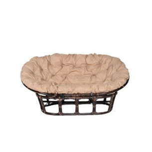 Диван Мамасан арт.CV-16M ротанг натуральный (каркас коньячный, подушка бежевая) "Garden story"