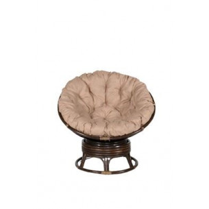 Кресло -качалка вращающееся Папасан Roker D100 арт.CV-18C коньячный , бежевый "Garden story"
