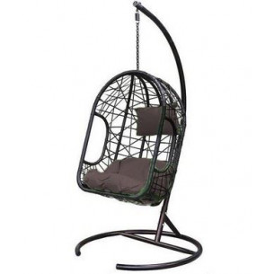 Кресло подвесное Ренессанс арт.D38-МТ001 цв.корзины коричневый, цв.подушки коричневый