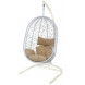 Кресло подвесное Кокон XL арт.D52-МТ002 цв.корзины белый, цв.подушки бежевый "Garden story"