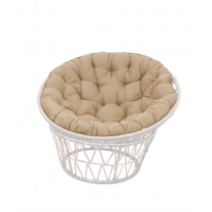 Кресло для отдыха Папасан арт.GS5420-2023 белый белый, бежевый "Garden story"