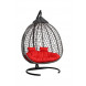 Кресло подвесное двойное Фиджи арт.J410-MT цв.корзины коричневый, цв.подушки красный "Garden story"