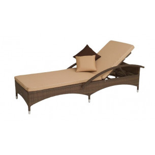 Лежак Мальта-2 арт.M002-2023, ротанг искусственный (коричневый) "Garden story"
