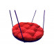 Качели подвесные Гнездо в оплетке арт.MG4053-МТ005Н Ø800 мм с подушкой (красная)