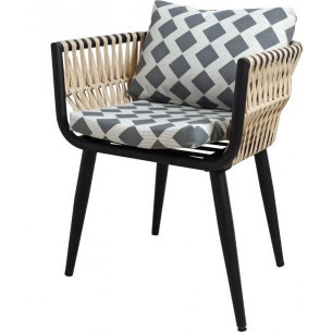 Кресло к набору Монте-Карло арт.MK-MT002-TN004 черный бежевый, "Garden story"