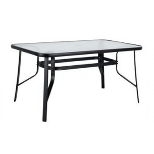 Стол прямоугольный арт.SC-094 90х150см (каркас черный, столешница стекло) "Garden story"