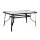 Стол прямоугольный арт.SC-094 90х150см (каркас черный, столешница стекло) "Garden story"