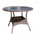 Стол к набору Аликанте New арт.T460 круглый Китай (каркас коричневый, столешница черная) "Garden story"