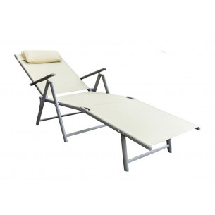 Лежак Маркус арт.YX-4017, текстилен (молочный) "Garden story"