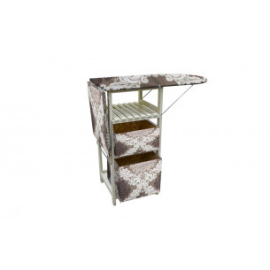 Гладильный комод одиночный Garden story арт.ГК1-002У слоновая кость коричневый узор "Garden story"