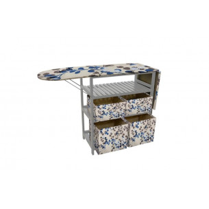 Гладильный комод двойной Garden story арт.ГК2-002Г слоновая кость голубой цветы "Garden story"