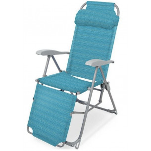 Кресло -шезлонг Ника К3 арт.К3/Б серый бирюзовый, без м/э