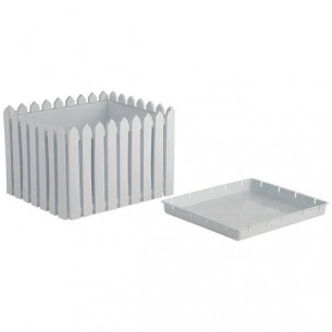 Кашпо Лардо арт.КЛ-МТ001 квадратное (в уп. 3шт) (белое)