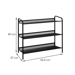 Этажерка для обуви Женева арт.ПДО Ж23 Ч трехъярусная, черный