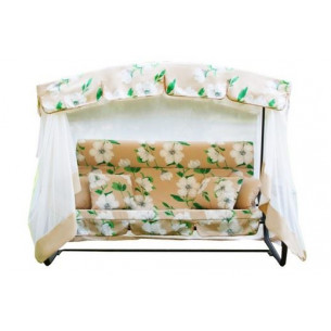 Качели садовые 3-х местные Турин Премиум FLOWER арт.с1203