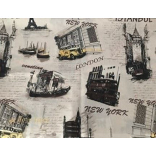 Кровать раскладная Надин мягкая (крошка) арт.С648/89 (цвет ткани бежевый рис.города (2 шт. в уп.)