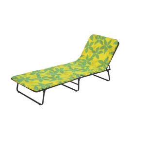 Кровать раскладная Стефания п/мягкая лист 10мм арт.С86а/123 (цвет ткани зеленый, желтый рис.листья (4 шт. в уп.)