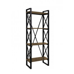 Стеллаж №7 арт.СТ-7РС (каркас черный, полки ржавая сталь),