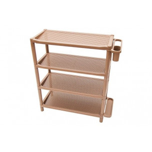 Этажерка для обуви Люкс арт.Э560-МТ001 пластик 4 полки, какао