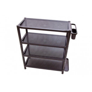 Этажерка для обуви Люкс арт.Э560-МТ002 пластик, 4 полки, шоколад