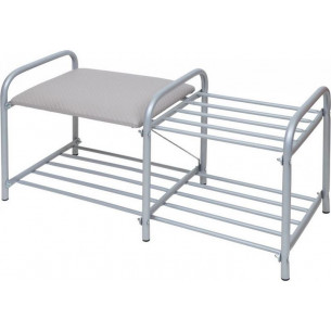 Этажерка для обуви ЭТЛ1 арт.ЭТЛ1/С двухъярусная, каркас серый, сиденье цв.серый