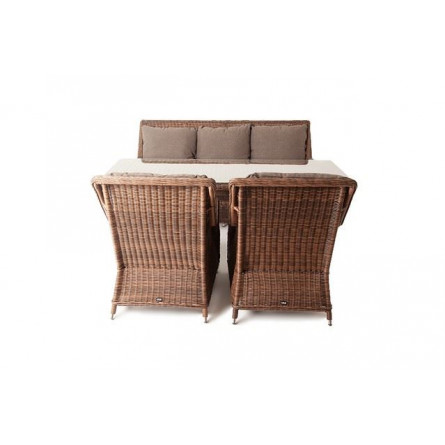 "Гляссе" обеденная группа из искусственного ротанга, цвет коричневый