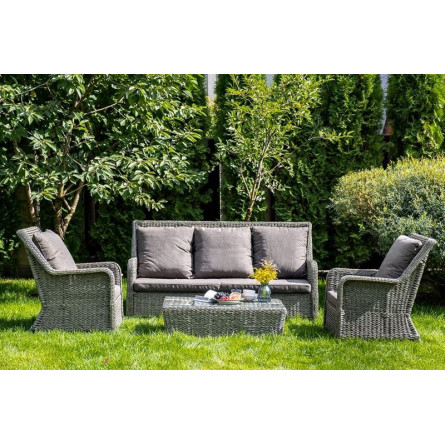 "Гляссе" кресло плетеное из искусственного ротанга (гиацинт), цвет графит