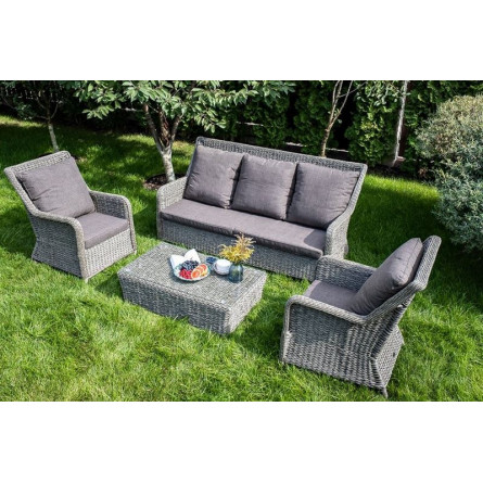 "Гляссе" кресло плетеное из искусственного ротанга (гиацинт), цвет графит