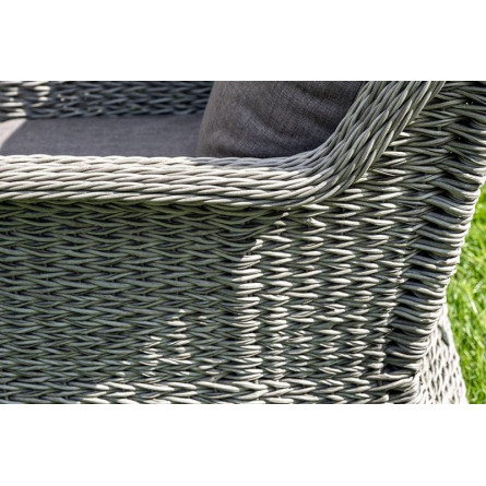 "Гляссе" диван трехместный из искусственного ротанга (гиацинт), цвет графит