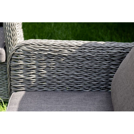 "Гляссе" диван трехместный из искусственного ротанга (гиацинт), цвет графит