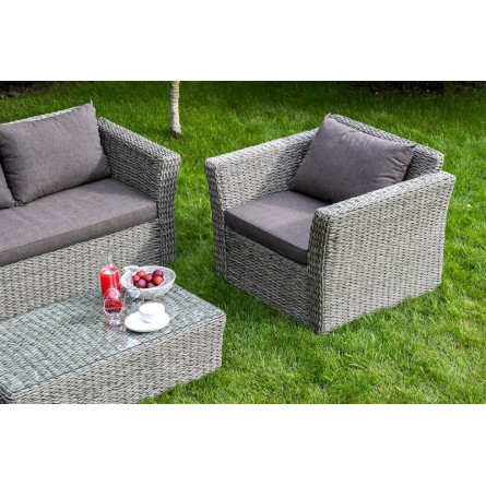 "Капучино" журнальный столик из искусственного ротанга (гиацинт), цвет графит