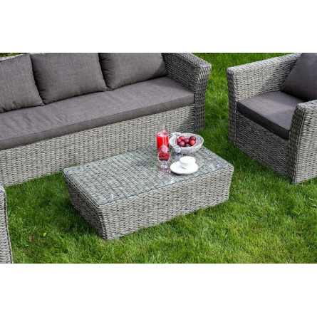 "Капучино" журнальный столик из искусственного ротанга (гиацинт), цвет графит