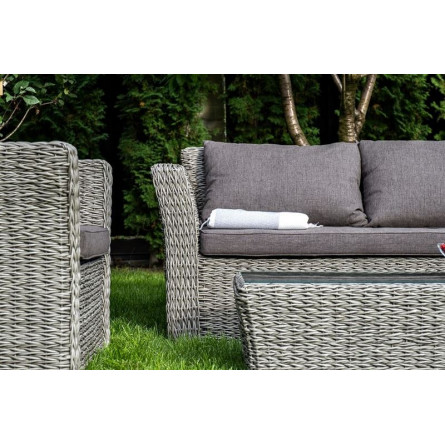 "Капучино" журнальный столик из искусственного ротанга (гиацинт), цвет графит