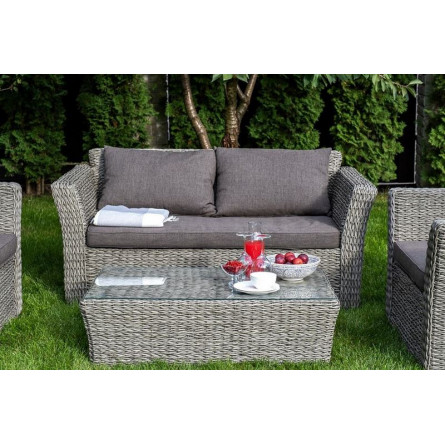 "Капучино" журнальный столик из искусственного ротанга (гиацинт), цвет графит