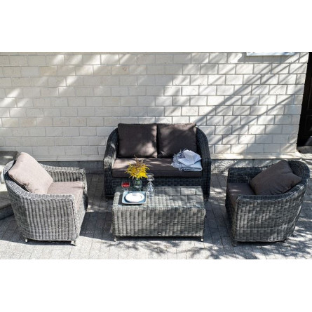 "Кон Панна" лаунж-зона из искусственного ротанга, цвет графит