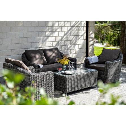 "Кон Панна" лаунж-зона из искусственного ротанга, цвет графит