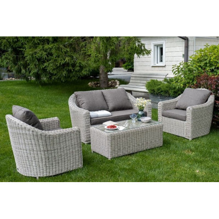 "Кон Панна" диван из искусственного ротанга двухместный, цвет бежевый