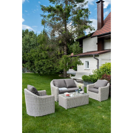 "Кон Панна" диван из искусственного ротанга двухместный, цвет бежевый