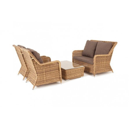 "Гляссе Сингл" лаунж-зона из искусственного ротанга, цвет соломенный