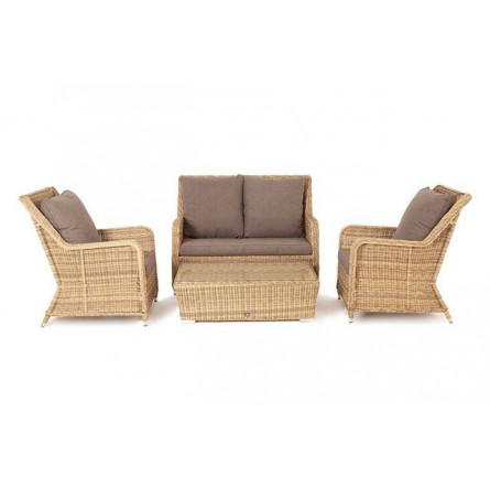 "Гляссе Сингл" лаунж-зона из искусственного ротанга, цвет соломенный