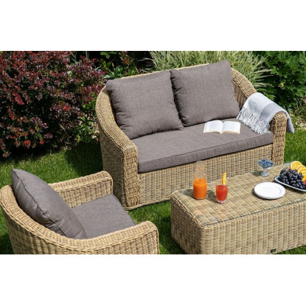 "Кон Панна" лаунж-зона из искусственного ротанга, цвет соломенный